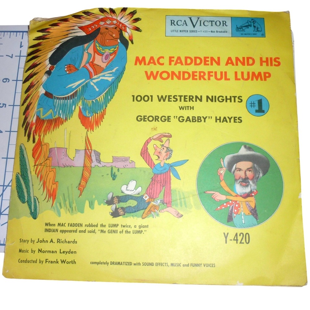 Vintage Gabby Hayes Mac Fadden Wonderful Lump 45 RPM RCA Victor Y-420 Story